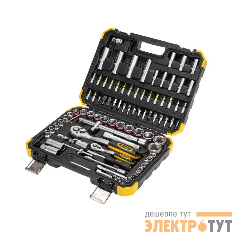 Набор инструментов 1/2 1/4 CrV 94 предмета пластик. кейс Kranz KR-66-6694