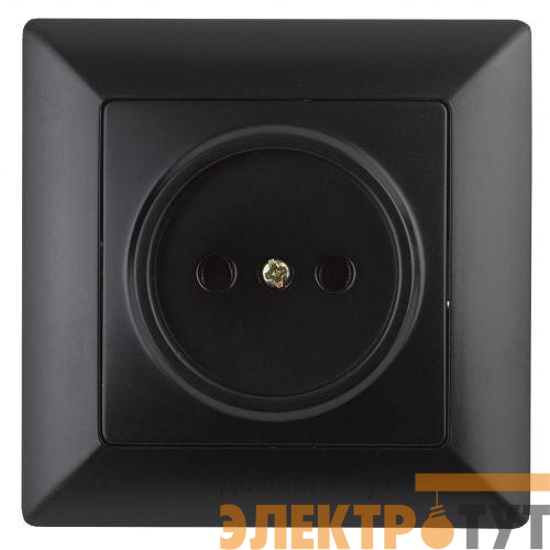 Розетка 1-м СП Solo 4-201-05 2P 16А 250В IP20 без заземл. антрацит Intro Б0053645