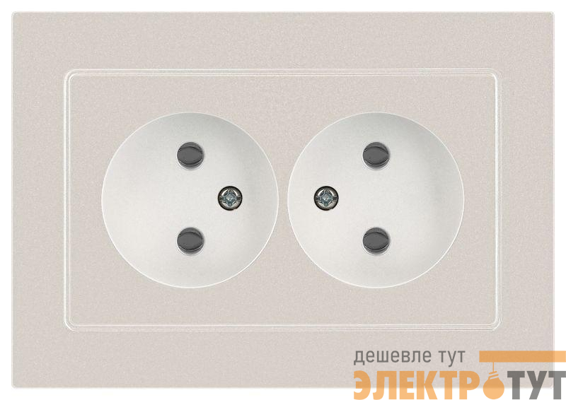 Розетка 2-м СП Accent 6-204-06 16А IP20 250В 2P AL/CU перламутр. Intro Б0063446