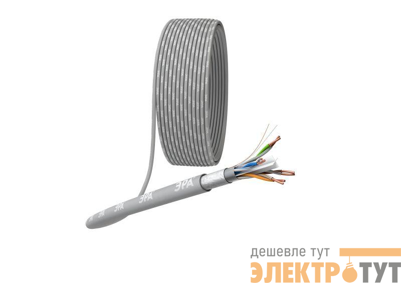 Кабель витая пара F/UTP кат.6 4х2х23 AWG CU PVC (уп.305м) Эра Б0053026