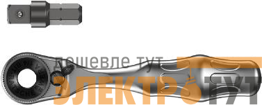 Трещотка для 1/4дюйм бит+оправка-хвостовик для 1/4дюйм 8001 A SB Zyklop Mini 1 2 предмета Wera WE-073230