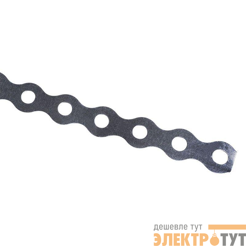 Лента монтажная перфорир. 12х0.55мм волна полоса оцинк. (уп.25м) Rexant 07-7212-4