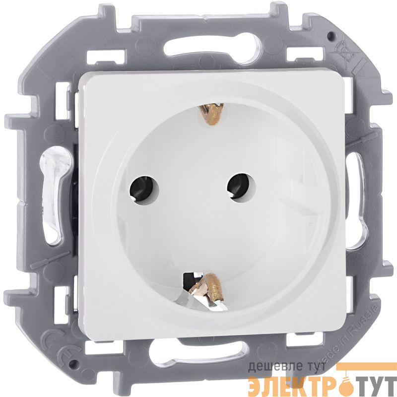 Розетка 1-м СП Inspiria 16А IP20 250В 2P+E немецк. стандарт механизм бел. IEK 673720