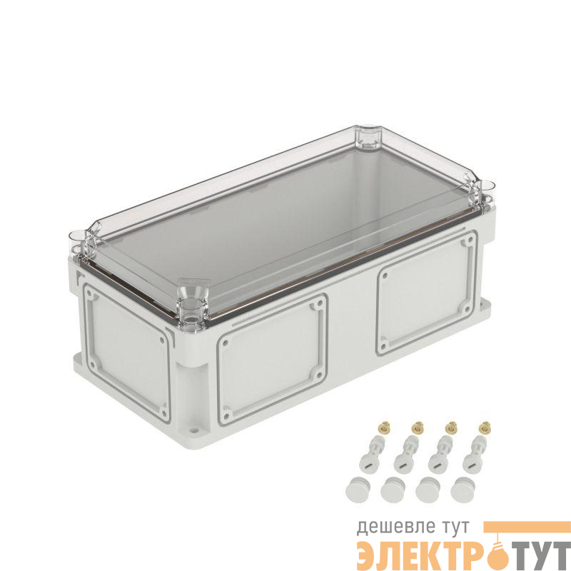 Корпус 400х200х160мм IP67 с прозр. крышкой 35мм с фланцами пластик. DKC 542311