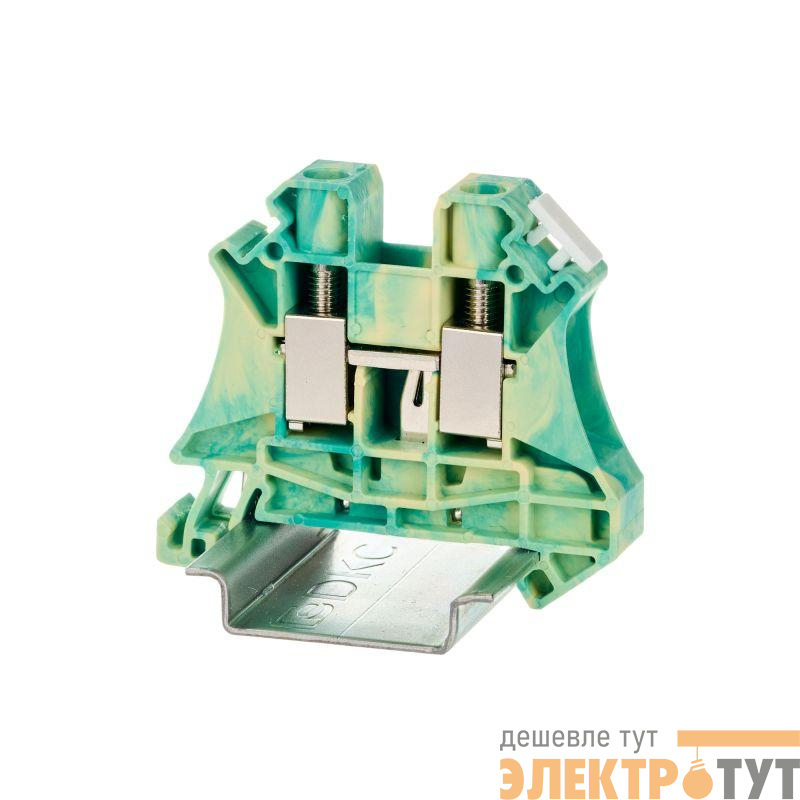 Клемма заземления винтовой зажим 2 точки подключения 10кв.мм DKC TUR-10-PE