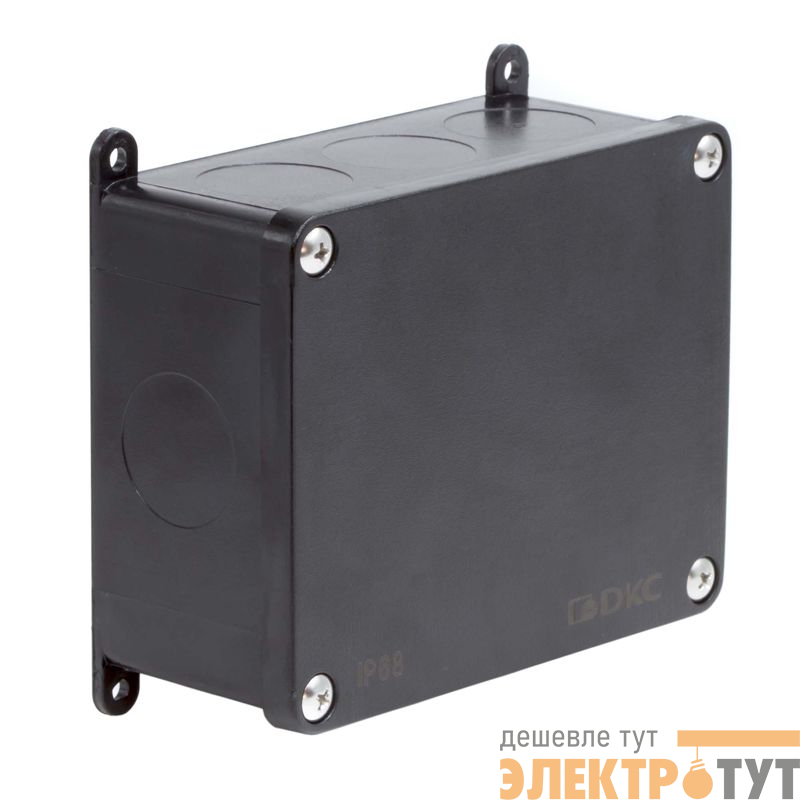 Коробка индустриальная 120х95х52мм IP68 с гладкими стенками черная DKC P68M2516