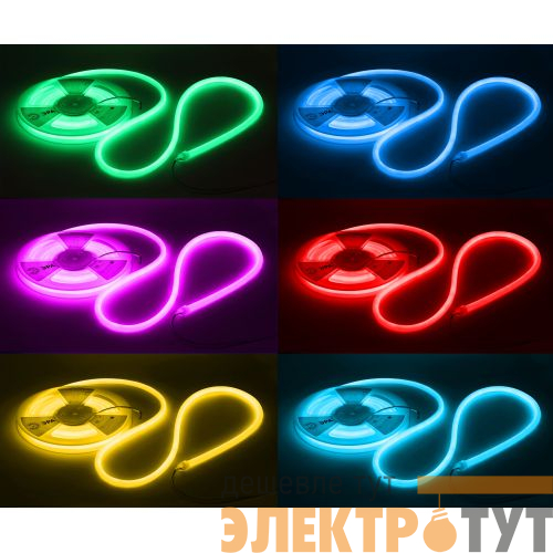 Лента светодиодная LS3030-9.6-120-24-RGB-IP68-5м 24В термостойкая для бани RGB в комплекте: 2 заглушки; 10 крепежей (уп.5м) Эра Б0062310