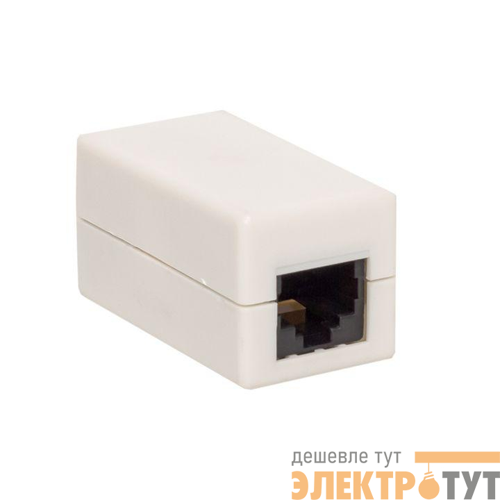 Адаптер проходной RJ45-RJ45 кат.5E неэкранир. TERACOM бел. EKF TRC-INLC-2RJ45-5EUTP-WH