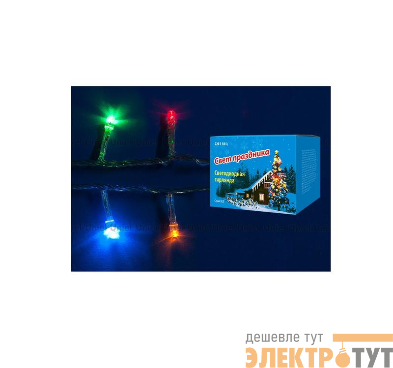 Гирлянда LED с контроллером ULD-S0280-020/DTA MULTI IP20 20 диодов 2.8 м разноцвет. провод прозр Uniel 07916