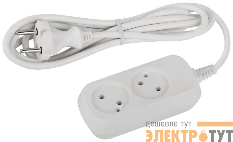 Удлинитель электрический UDL-10-215 Greenline 2 розетки без заземления 1.5м ПВС 2х0.75кв.мм Эра Б0065055