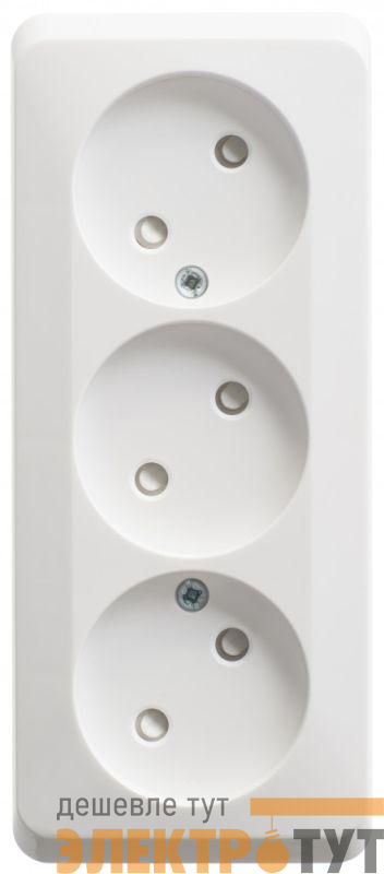 Розетка 3-м ОП Этюд 16А IP20 250В без заземл. защ. шторки бел. SE PA16-010B