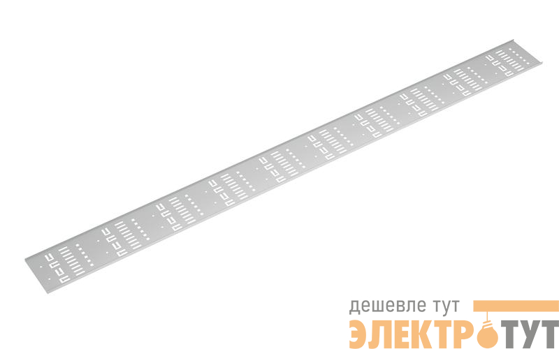 Органайзер-лоток вертикальный перфорированный кабельный в шкаф 42U VCM-42U-GY метал. сер. (RAL 7035) Cabeus 10621c