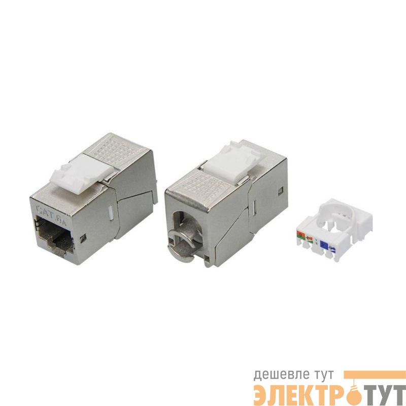 Модуль Keystone RJ45 CAT6A экранир. 90град. (форм-фактор S19) серебр. DKC RNK6AF90TL