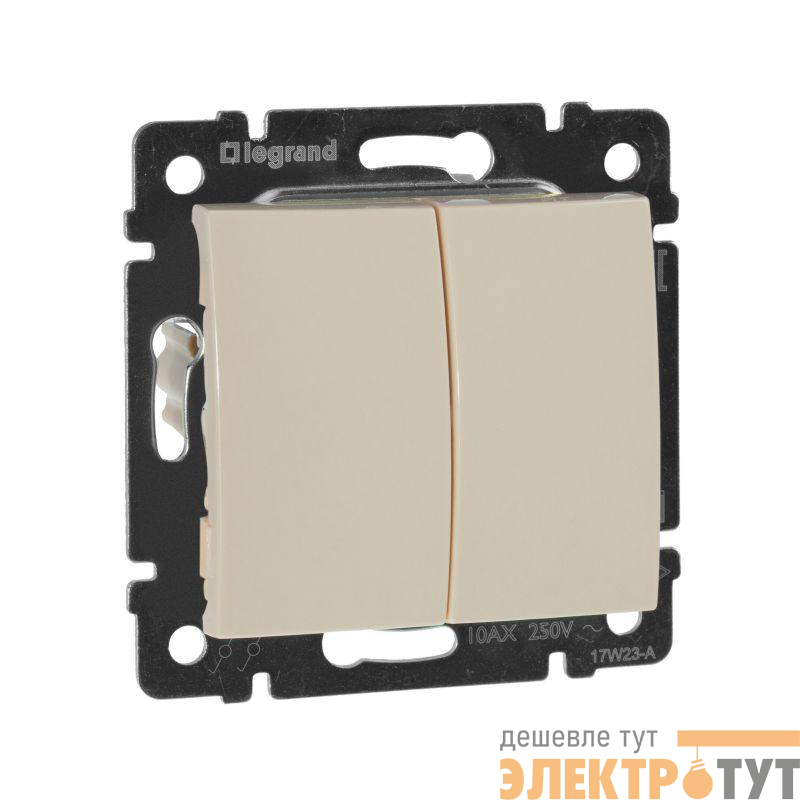 Выключатель 2-кл. СП Valena 10А IP31 250В механизм сл. кость IEK 774305