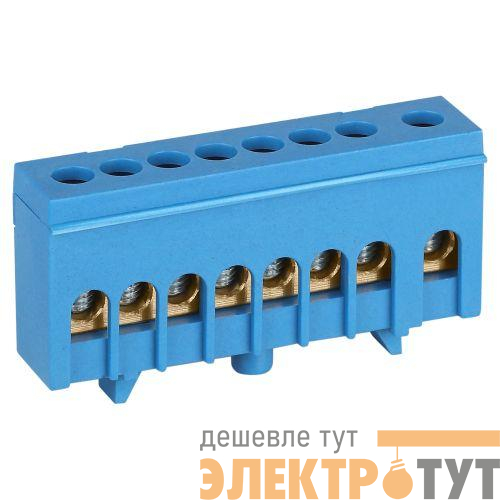 Шина N ноль в изолированном корпусе на DIN-рейку ШНИ-6х9-8-Д син. NO-224-98 Эра Б0062969