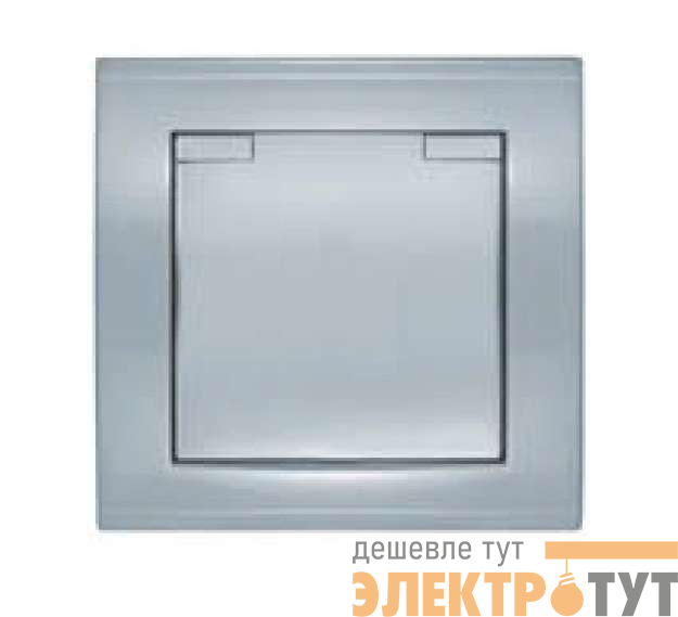 Розетка 1-м СП Бриллиант 16А IP20 с заземл. с крышкой серебр. UNIVersal 7949896