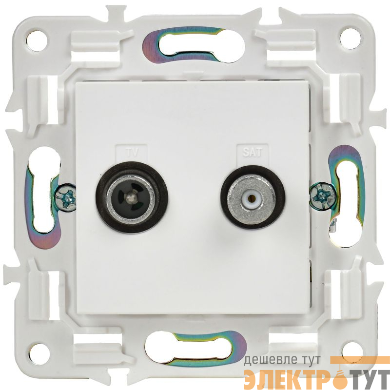 Розетка двойная TV+SAT SKANDY SK-A13W арктич. бел. IEK SK-AF20-O-K01