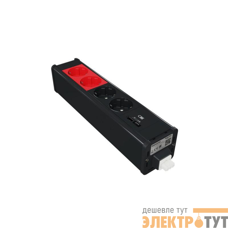 Блок Unica System+ 2хРозетка бел. + 2хРозетка красн. + 2хUSB типа A/C антрацит SchE INS44245