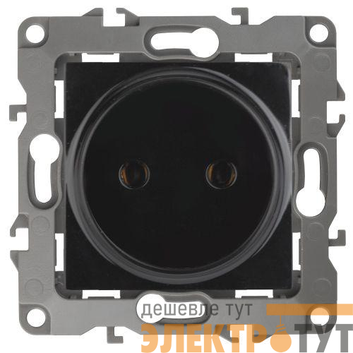 Розетка 1-м СП Эра12 12-2105-06 16А IP20 16AX 250В 2P механизм черн. Эра Б0018259