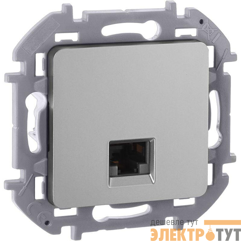 Розетка компьютерная Inspiria RJ45 кат.5E UTP алюм. IEK 673827