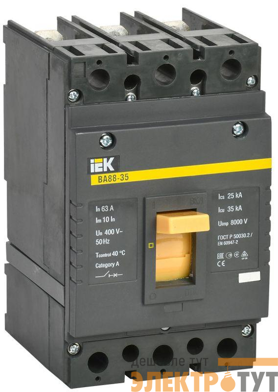 Выключатель автоматический 3п 63А 35кА ВА 88-35 KARAT IEK SVA30-3-0063