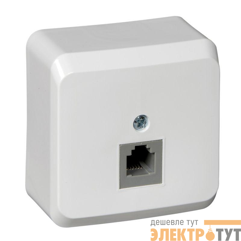 Розетка телефонная 1-м ОП Этюд бел. SE TELA-001B