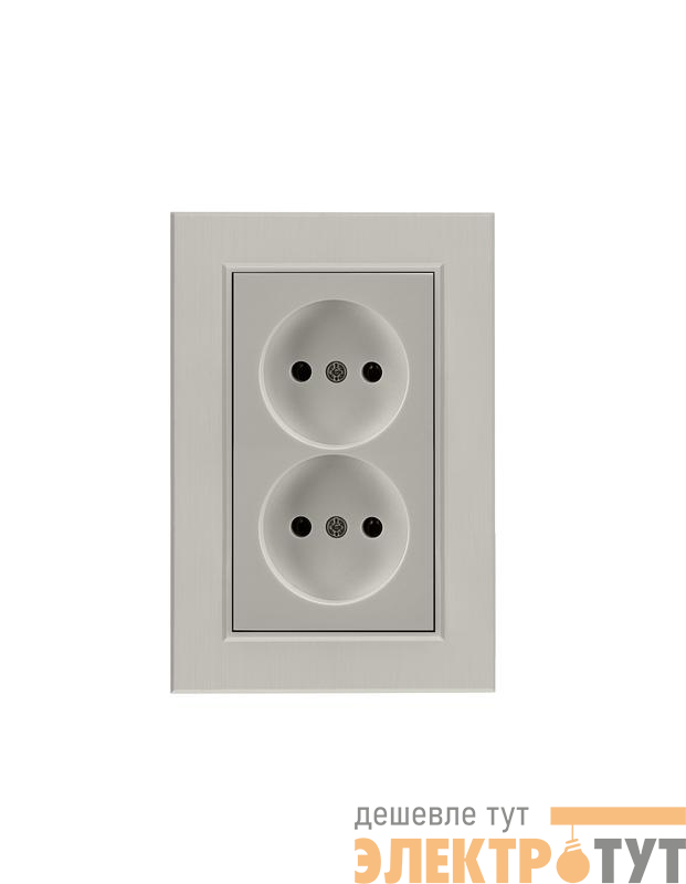 Розетка 2-я Karea LINE STAR без заземл. жемчуж. Makel 86100017