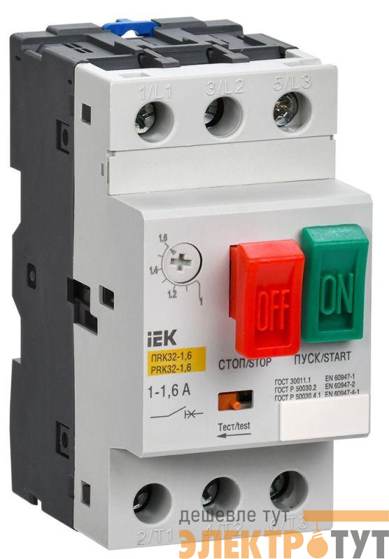 Пускатель ПРК32-1.6 In1.6А Ir1.0-1.6А Ue 660В KARAT IEK DMS11-D16