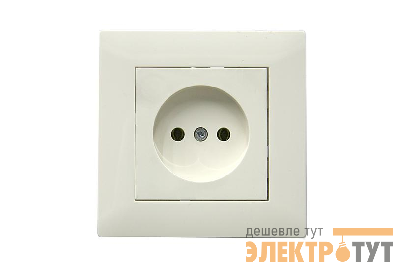 Розетка 1-м Karea RIZZ без заземл. керамика крем Makel 88010002