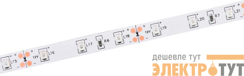 Лента светодиодная LED LSR-2835G60-4.8-IP20-12В (уп.5м) IEK LSR1-5-060-20-3-05