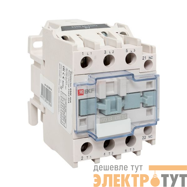 Контактор КМЭ-2 32А кат. 230В AC 1НЗ EKF ctr-s-32-220-nc