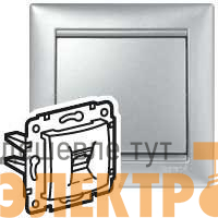 Розетка компьютерная 1-м СП Valena RJ45 ISDN/интернет 8 контакт. механизм алюм. Leg 770141