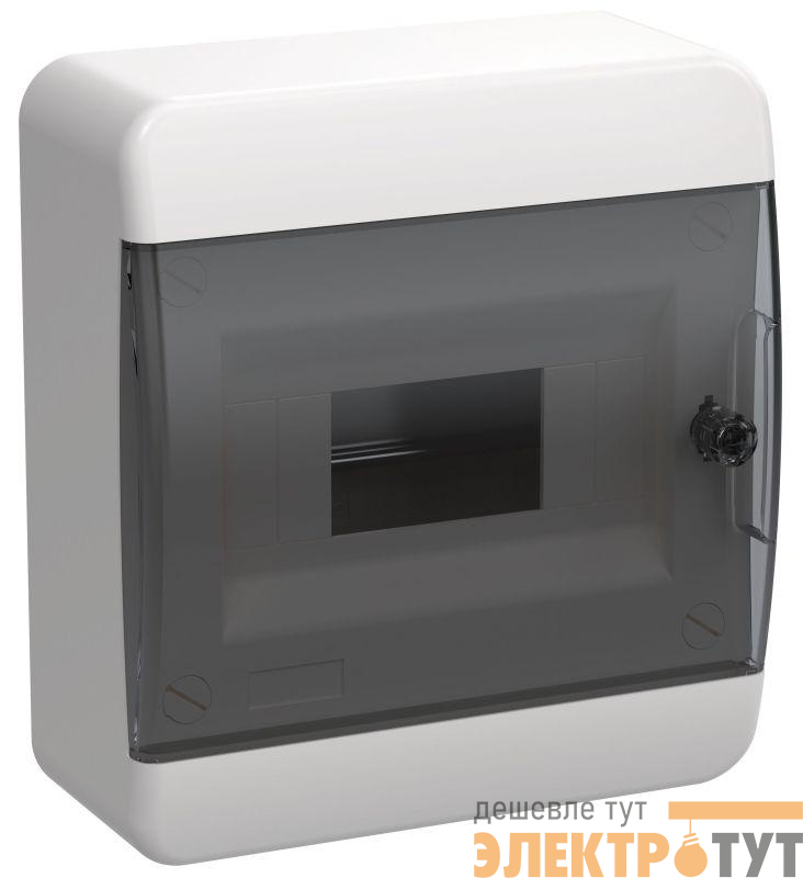 Корпус ЩРН-П-8 TEKFOR IP41 черн. прозр. дверь пластик. IEK TF5-KP12-N-08-41-K01-K03