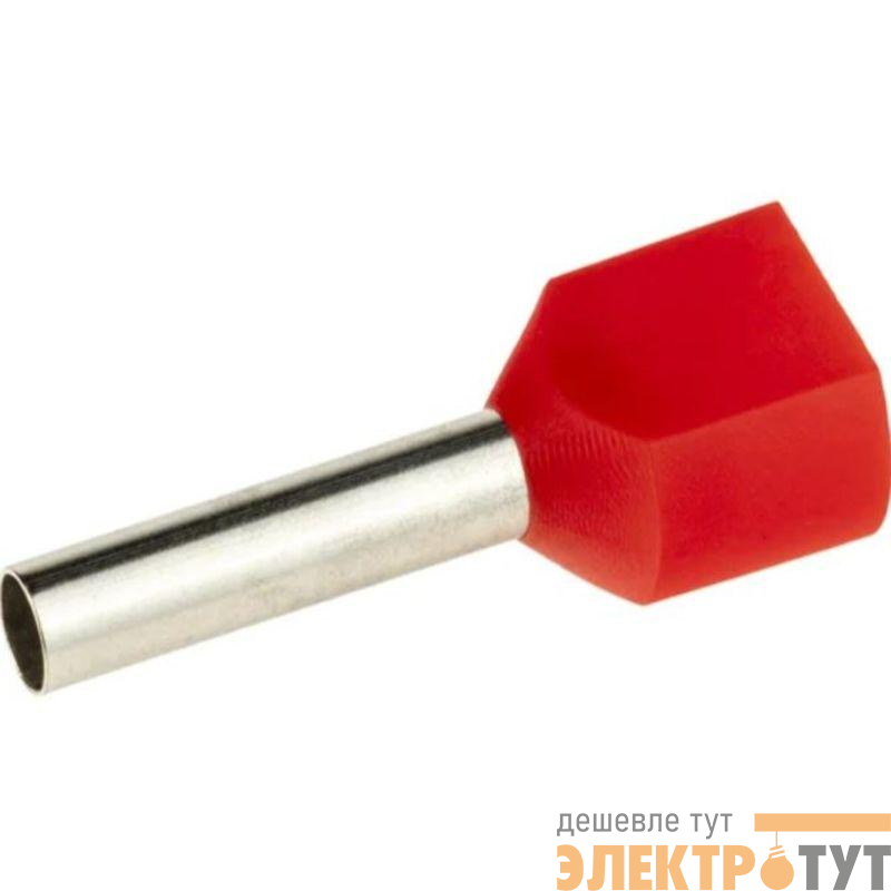 Наконечник-гильза двойная с изолир.фланцем 10кв.мм (НШВИ2) красн. DKC IFD2-10-14RD
