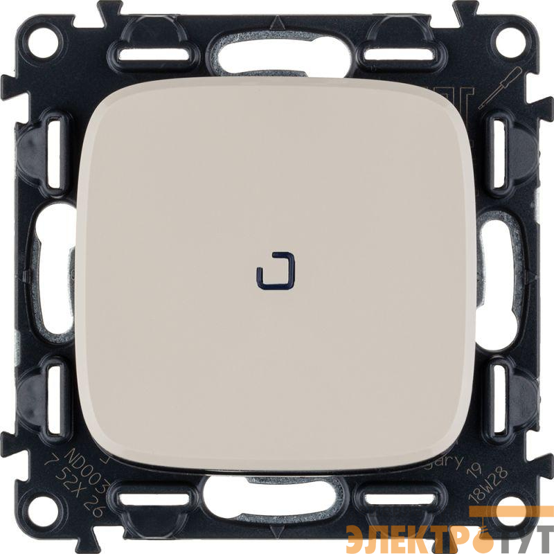 Переключатель 1-кл. СП Valena Allure 10А IP20 250В 10AX с подсветкой с лицев. панелью безвинтов. зажимы механизм сл. кость Leg 752826