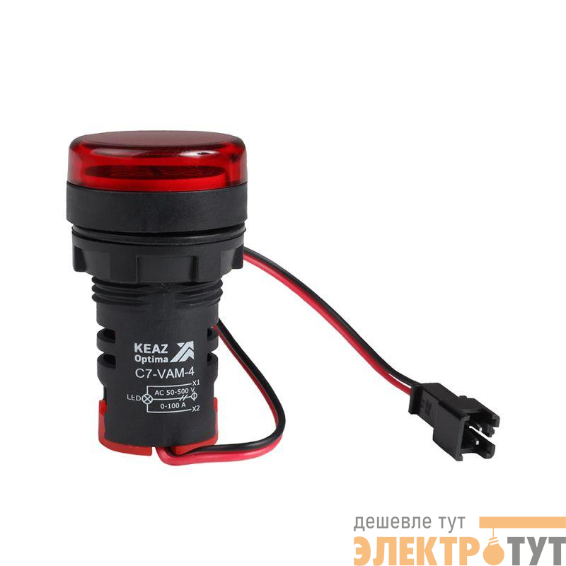 Индикатор тока и напряжения OptiSignal Compact D22 С7-VAM-4 красн. 50-500В AC/0-100А AD22VAM КЭАЗ 375699