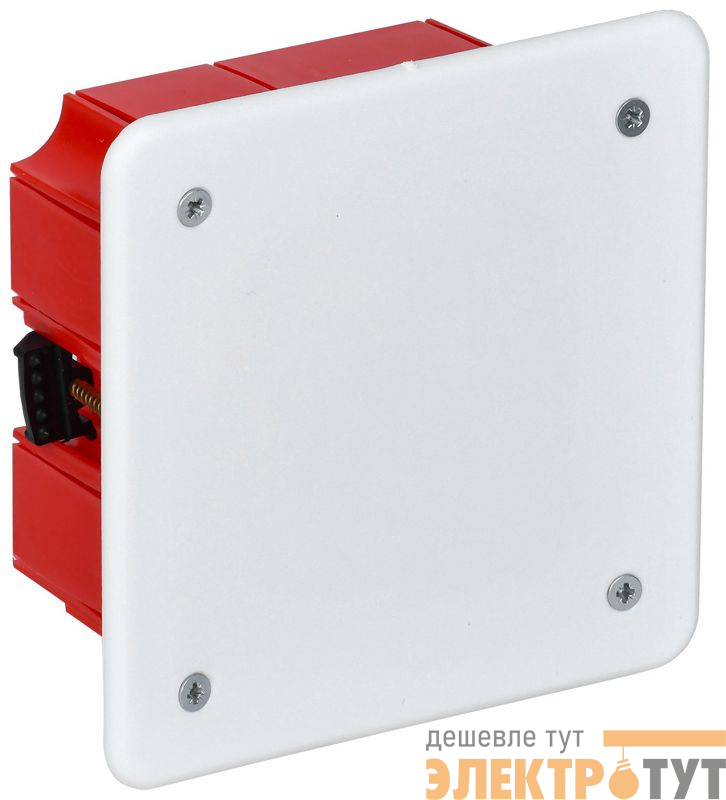 Коробка распаячная CП 92х92х45 IP20 КМ41022 для полых стен (с саморезами пластиковые лапки с крышкой) IEK UKG11-092-092-045-P