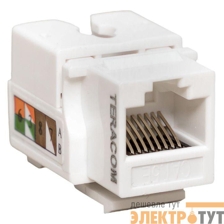 Модуль Keystone RJ45 кат.5E неэкранир. 110 IDC 90град. бел. TERACOM PRO EKF TRP-KSTN-90D-5EUTP-WH