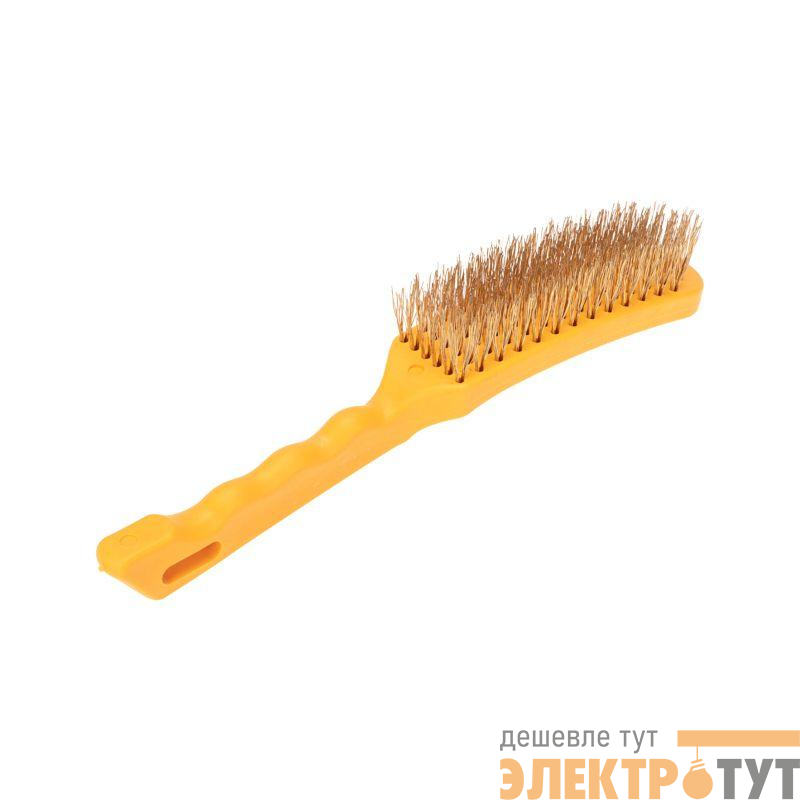 Щетка по металлу с пластиковой ручкой 6 ряд. 260мм Kranz KR-91-1237