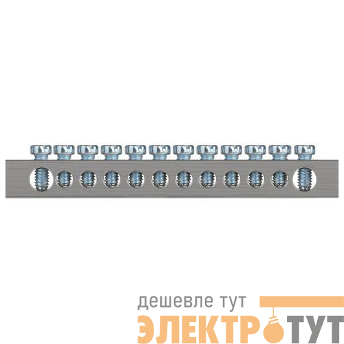 Шина PEN земля-ноль 6х9мм 12/2 никелированная с креплениями по краям NO-224-85 Эра Б0062981