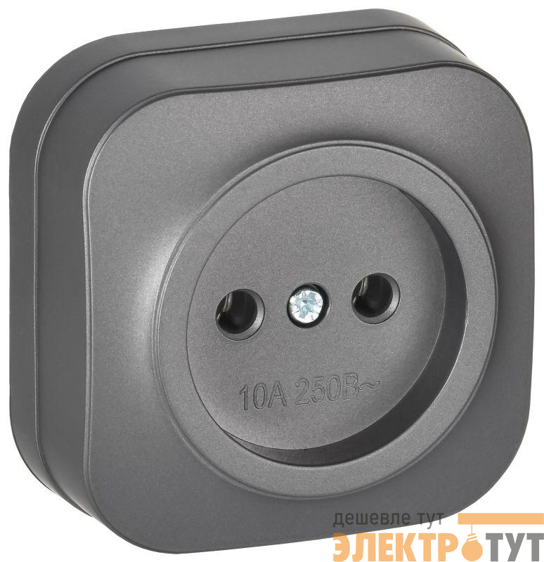 Розетка ОП GLORY РС20-2-ХСм 10А без заземл. без защ. шторок сталь матов. IEK ERH10-K46M-10
