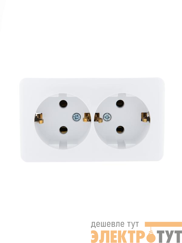 Розетка 2-м ОП Viola с заземл. бел. LEZARD 751-0200-127