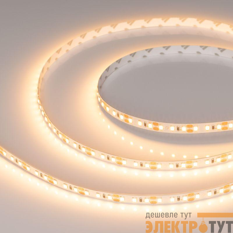 Лента светодиодная RT-A120-8mm 12V Warm 2400К 14.4Вт/м IP20 2835 открыт. (уп.5м) Arlight 028571(2)