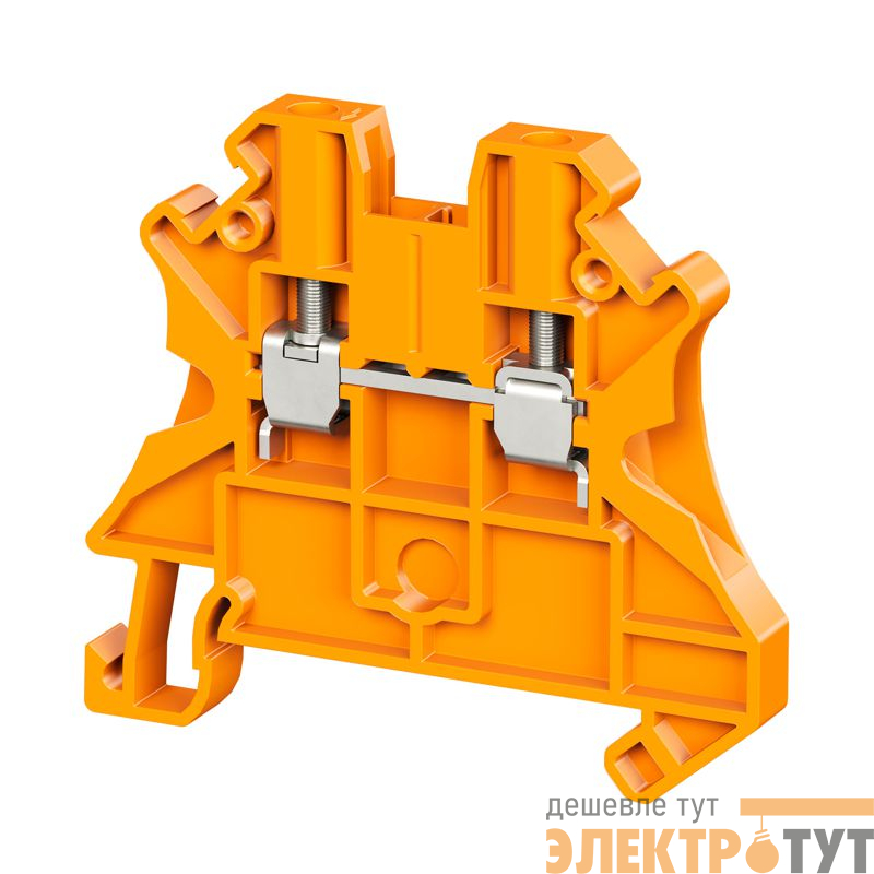 Клемма проходная винтовой зажим 2 точки подключения 2.5кв.мм оранж. DKC TUR-2.5R-OR