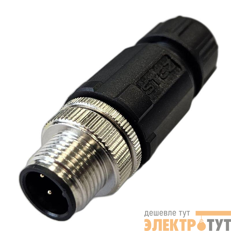 Разъем М12 4A штыревой пайка пластик. прямой резьба PG7 каб. часть СЦМ120022-04A СТЭЗ 185200163