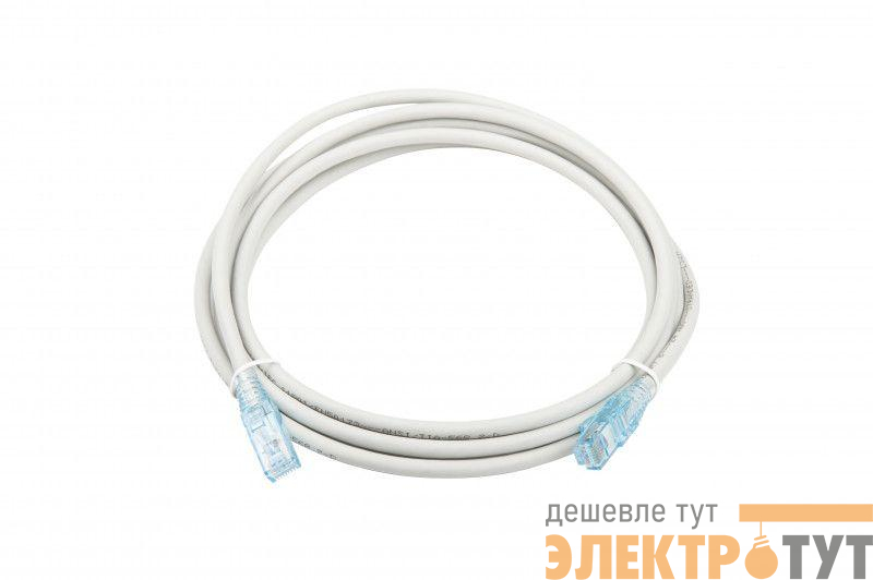 Патч-корд кат.6 U/UTP LSZH PC-LPM-UTP-RJ45-RJ45-C6-3M-LSZH-GY 3м сер. Hyperline 41839