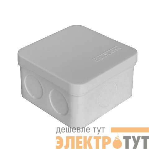 Коробка распределительная ОП 75х75х45мм IP54 6 выходов без гермовводов крышка защелкивающаяся сер. Epplast 225332