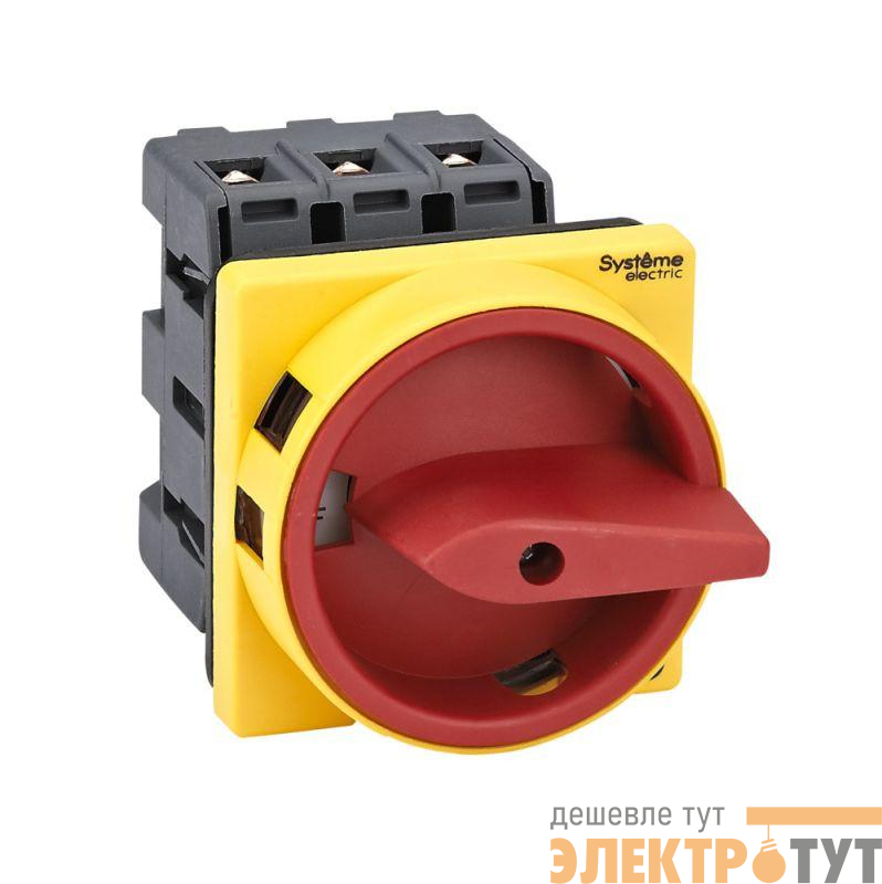 Выключатель-разъединитель 3п 63А IP20 с красн. рукоят. на дверцу 4 винтами с замком SE MSD63310R