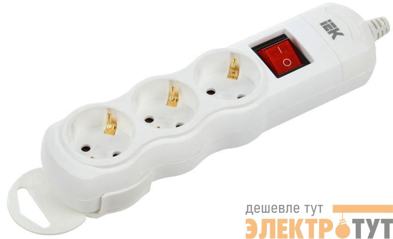 Колодка удлинителя 3-мест. с заземл. с выкл. РПр03В IEK WYP10-D-KP-16-03-ZKS-K01