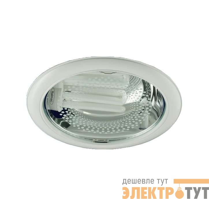 Светильник Downlight 226 03 01 круглый встраиваемый для компакт. люм. лампы 2х26Вт E27 со стеклом бел. ИТАЛМАК IT8144
